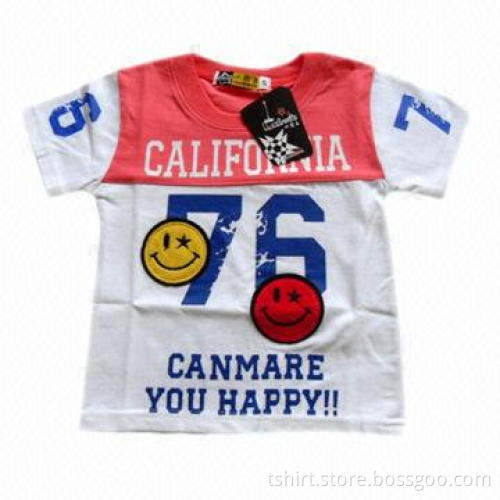 White cute printed children t-shirts